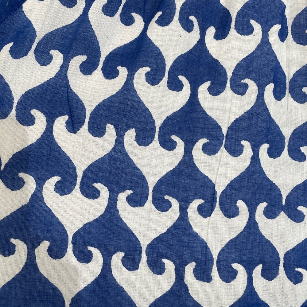 Oliphant Dress XS united Arrows Blue White Print Tiered Lightweight Cotton EUC - Picture 6 of 11